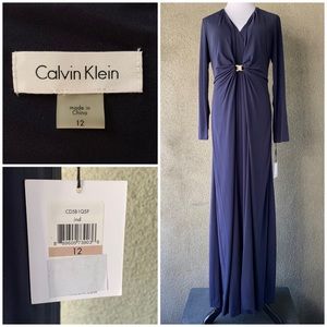 Calvin Klein Navy Jersey Maxi-Dress NWT size 12